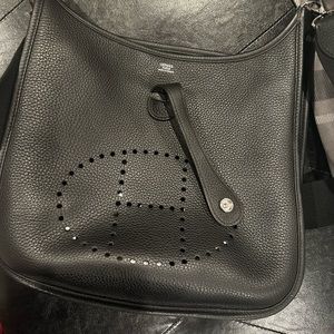 Hermes Evelyne PM Black Clemence Silver